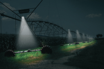 Electric pivot with floodlights | How to stop copper theft from electric pivots